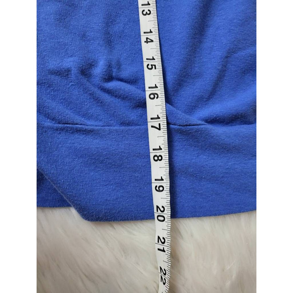 Pink Victorias Secret Womens Cropped Sweatshirt‎ Blue 1/2 Zip Stretch Logo M - Picture 4 of 6